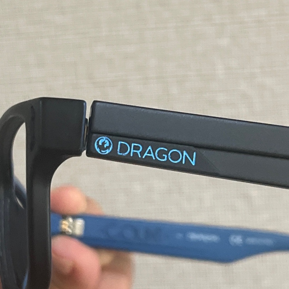 DRAGON  FRAME SUNGLASSES 58-15-14  008 MATTE BLACK / BLUE - Picture 4 of 7